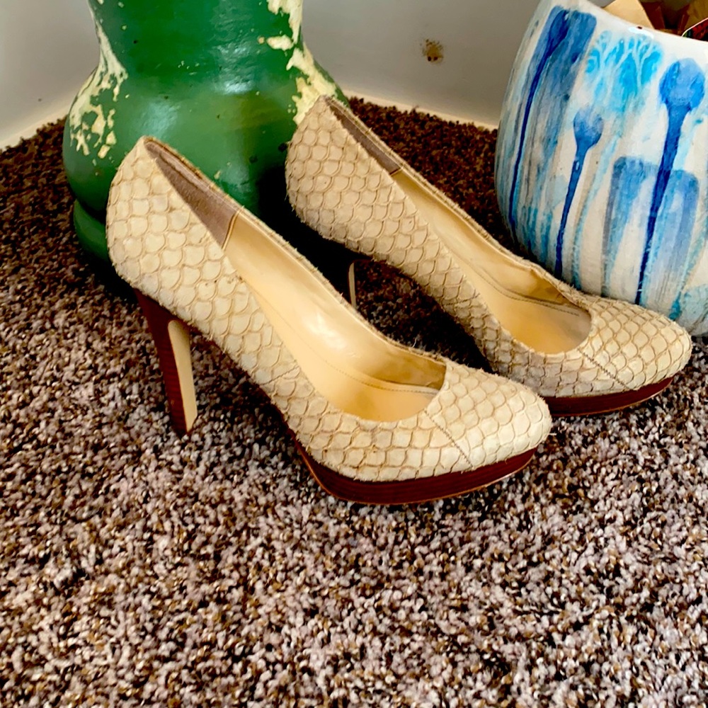 Calvin Klein, suede leather, stilettos.